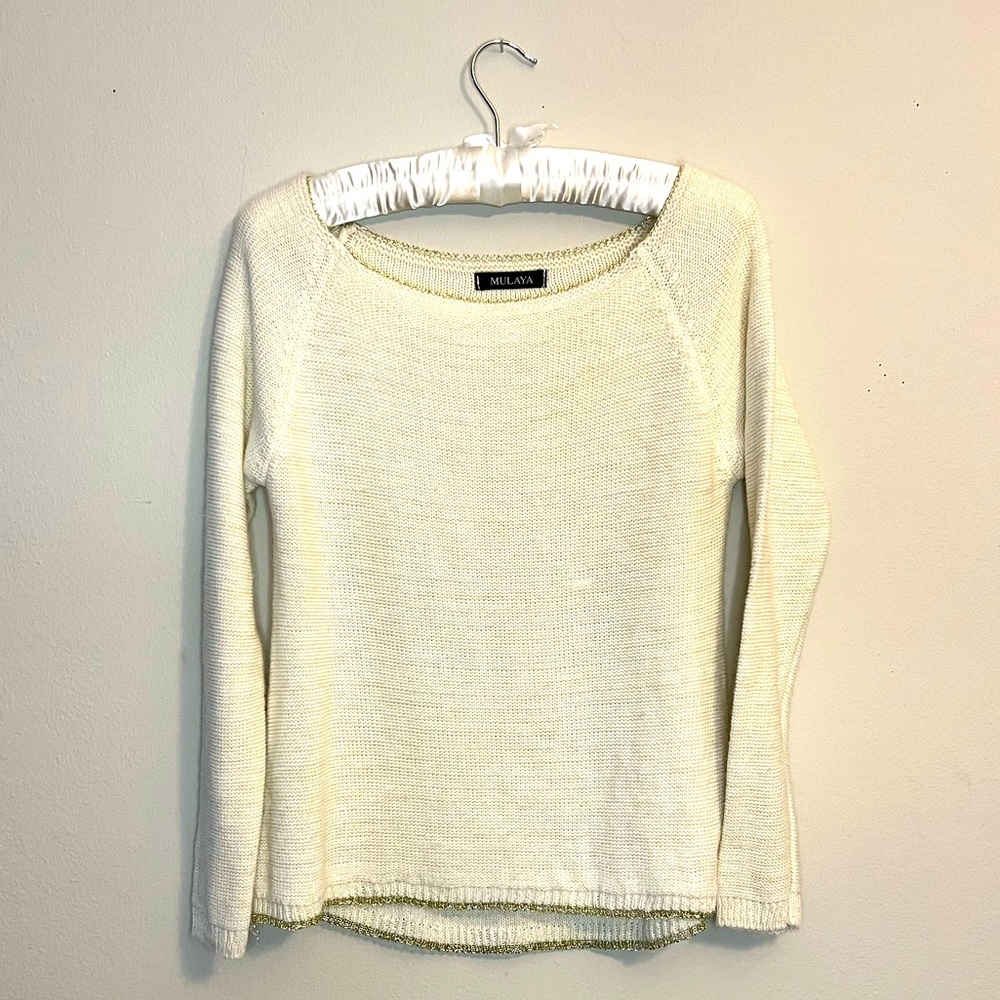 || MULAYA || KNIT FANCY SWEATER || GOLD STICHING || FANCY||